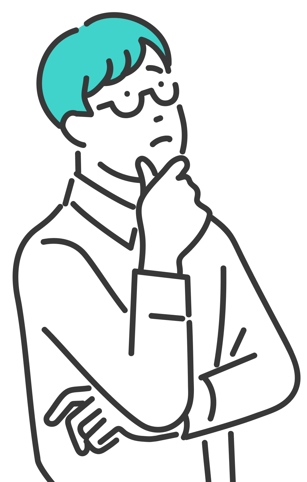 考えるの男性イラスト